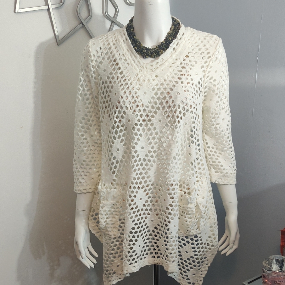 Sand & Spirit Swimming Suit Cover. Bikini  Beach Dress White Crochet.